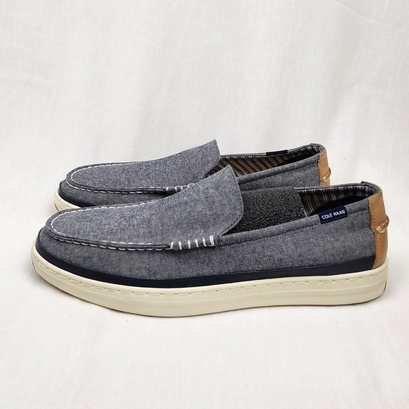 Cole Haan Grandseries Blue & White Casual Slip On Loafer. - Picture 2 of 12